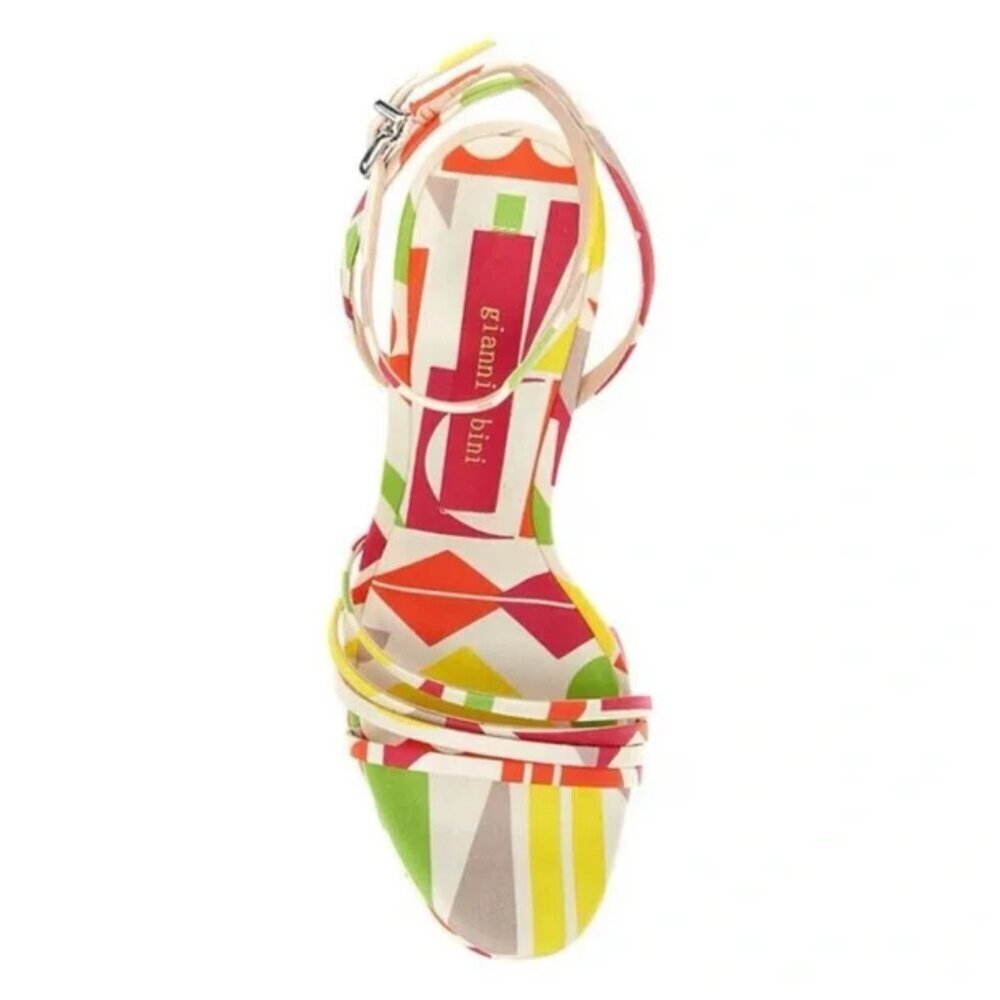 NEW Gianni Bini Parrish Geo Print Strappy Platform Sandals - Picture 5 of 5